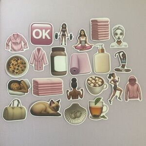 Healthy active lifestyle pink gym girl aesthetic stickers